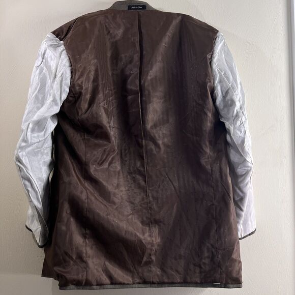 Michael Kors Blazer Brown Pin Check Micro Check 38R Mens Sport Coat Jacket - Picture 7 of 8